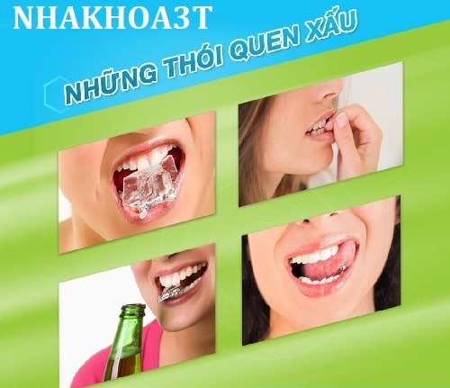 thói quen xấu gây hại cho răng sứ